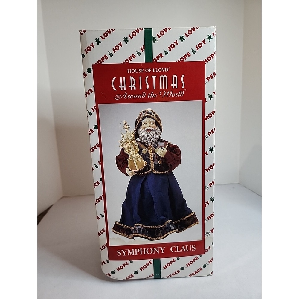 House Of Lloyd Rustic Santa Clause Christmas Tree Topper 14" Fabric Mache